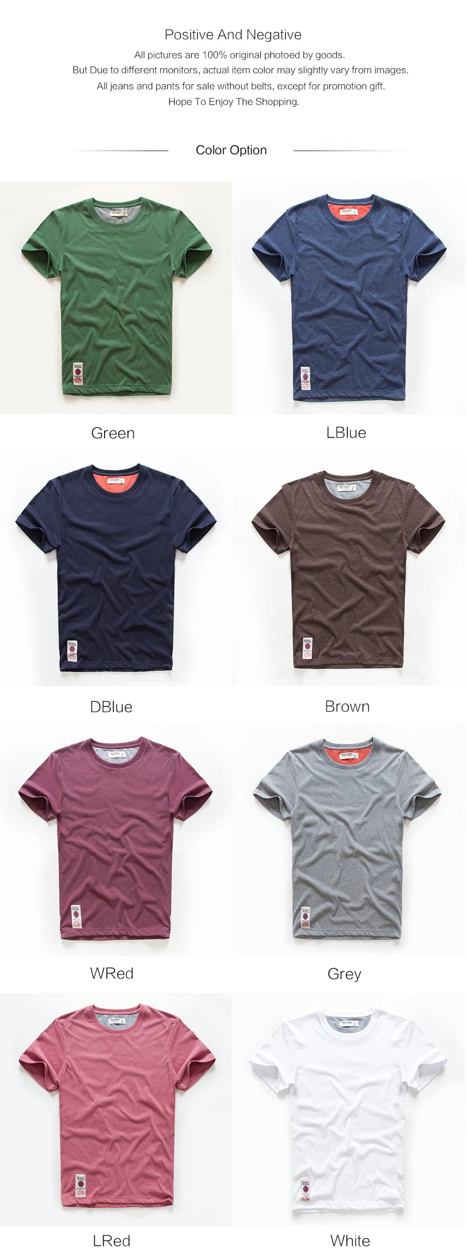 Men's Basic Solid Cotton T-Shirt (O-neck)