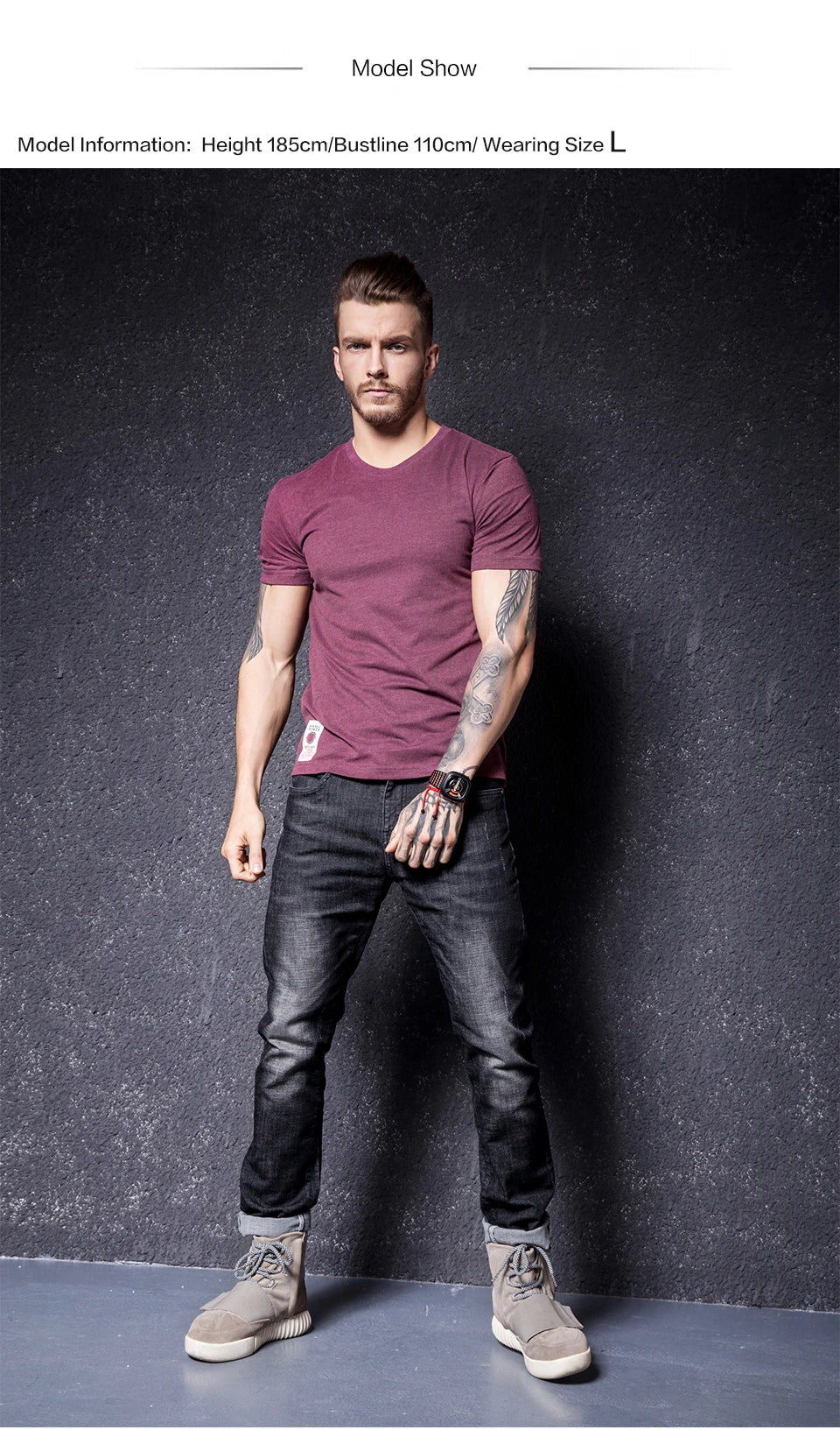 Men's Basic Solid Cotton T-Shirt (O-neck)