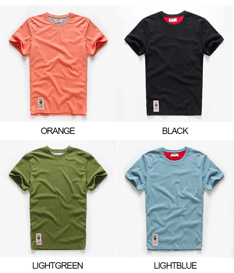 Men's Basic Solid Cotton T-Shirt (O-neck)