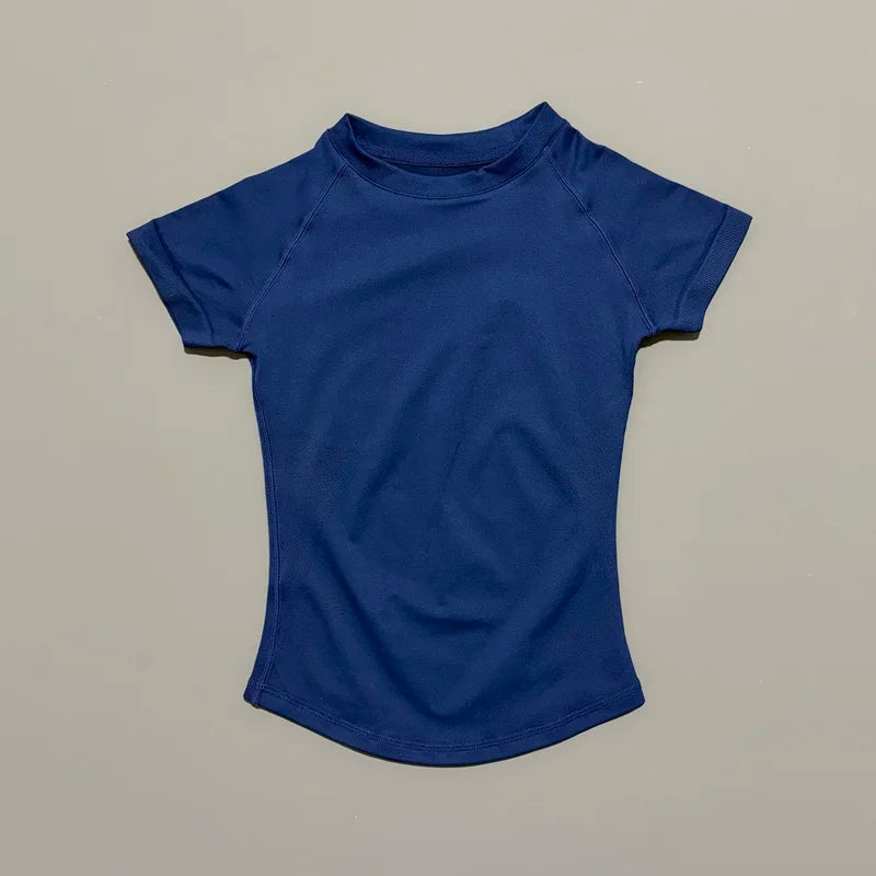 Sport Short Sleeve Top Women Seamless Yoga Leotard Clothing Running Sports T Shirt Gym Yoga Slim Fitness Active Top Tee