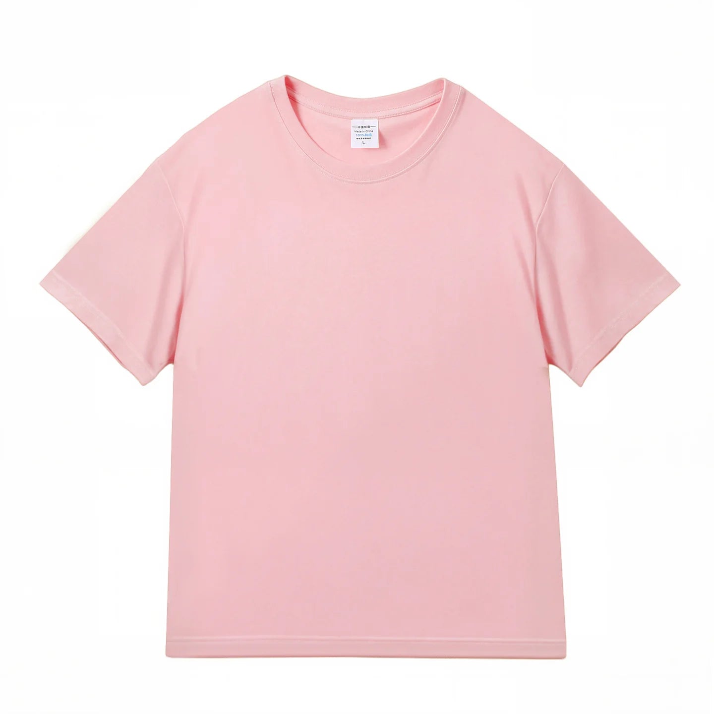 100% Cotton Unisex Basic Tee — Loose Fit O-Neck Short Sleeve Solid Top