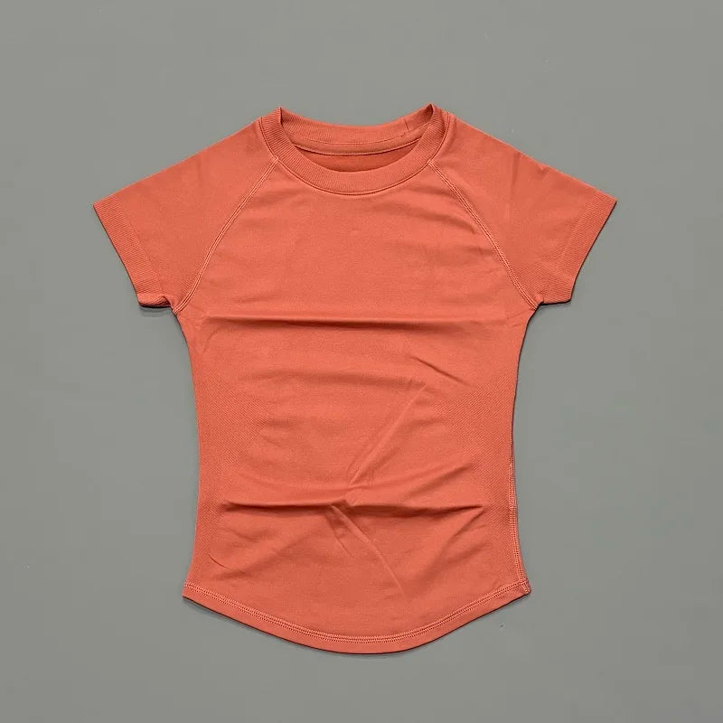 Sport Short Sleeve Top Women Seamless Yoga Leotard Clothing Running Sports T Shirt Gym Yoga Slim Fitness Active Top Tee