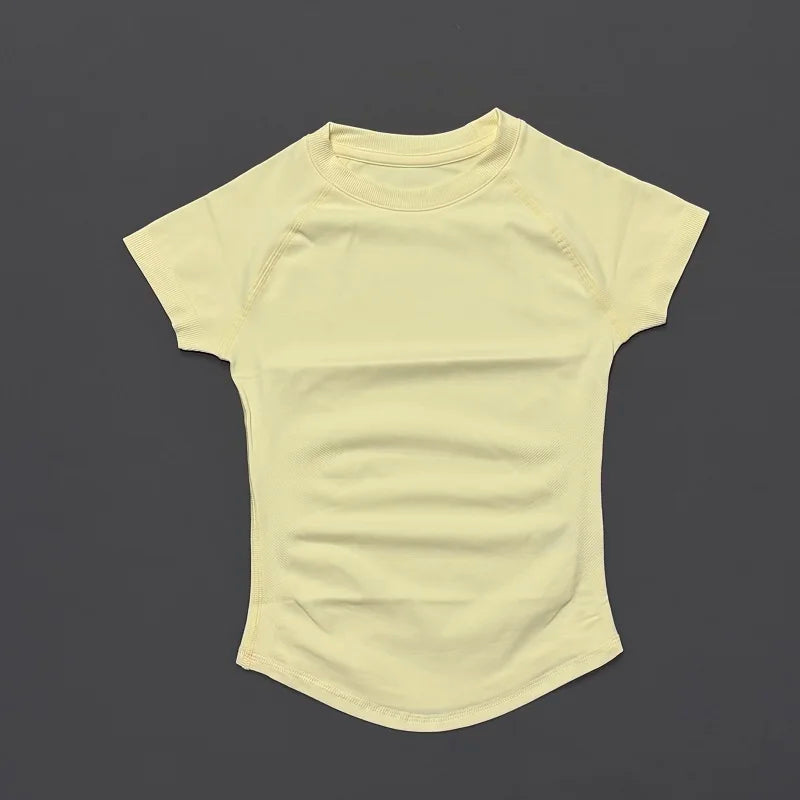 Sport Short Sleeve Top Women Seamless Yoga Leotard Clothing Running Sports T Shirt Gym Yoga Slim Fitness Active Top Tee