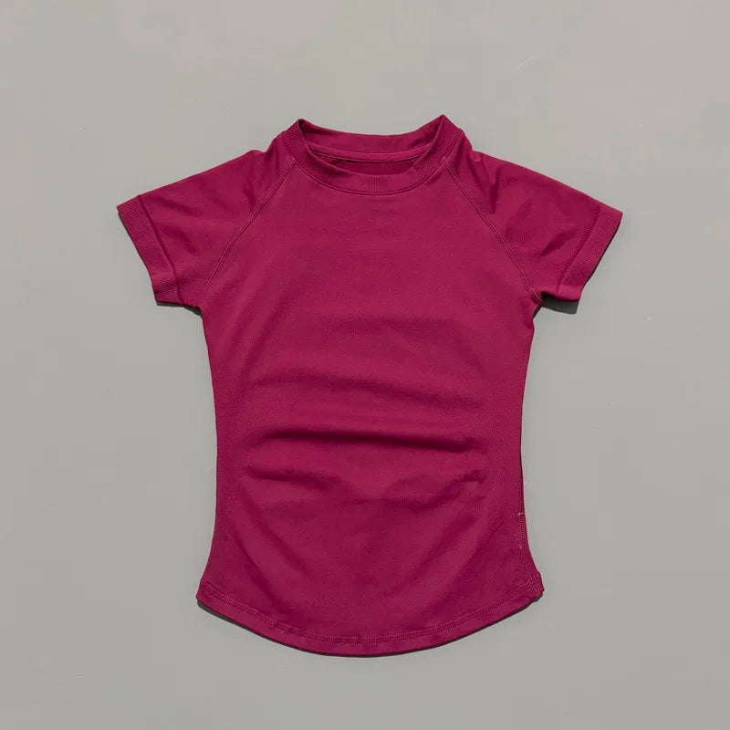 Sport Short Sleeve Top Women Seamless Yoga Leotard Clothing Running Sports T Shirt Gym Yoga Slim Fitness Active Top Tee