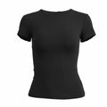 YEAE Women's Y2K Slim Fit Knitted Tee – Sporty O-Neck Short Sleeve Top