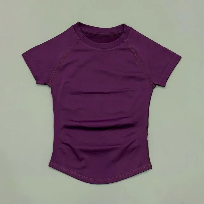 Sport Short Sleeve Top Women Seamless Yoga Leotard Clothing Running Sports T Shirt Gym Yoga Slim Fitness Active Top Tee