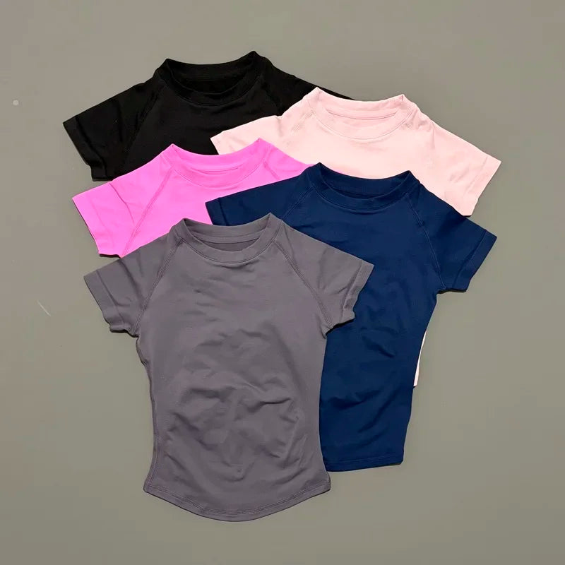 Sport Short Sleeve Top Women Seamless Yoga Leotard Clothing Running Sports T Shirt Gym Yoga Slim Fitness Active Top Tee