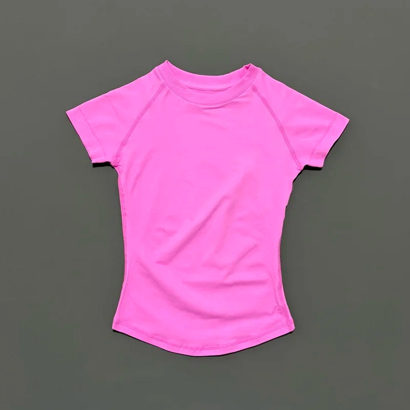 Sport Short Sleeve Top Women Seamless Yoga Leotard Clothing Running Sports T Shirt Gym Yoga Slim Fitness Active Top Tee